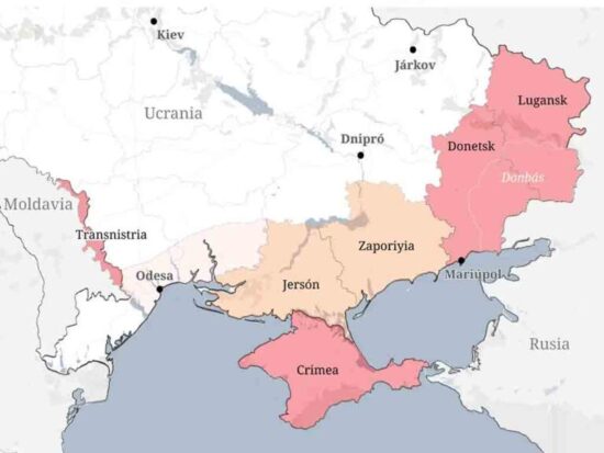 Las autoproclamadas repúblicas populares de Donetsk y Lugansk, y las provincias de Jersón y Zaporozhie, buscan ser parte de la Federación de Rusia. Foto: Prensa Latina.