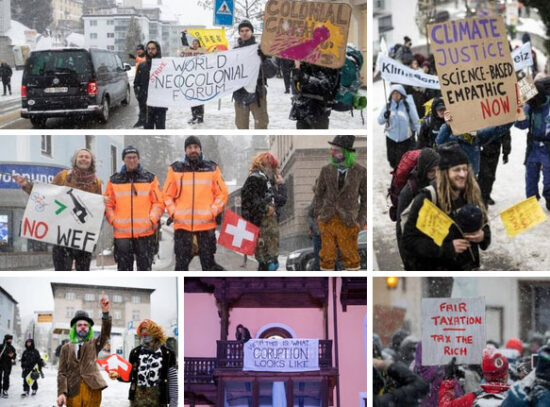 Protestas ante Foro de Davos. Foto; PL.