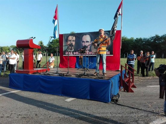 Acto efectuado en el aniversario 60 de derrotada la conspiración batistiano-trujillista en Trinidad. Foto: Ana Martha Panadés Rodríguez / Radio Trinidad.