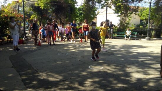 Los niños trinitarios se divirtieron con las propuestas recreativas diseñadas para esta ocasión.