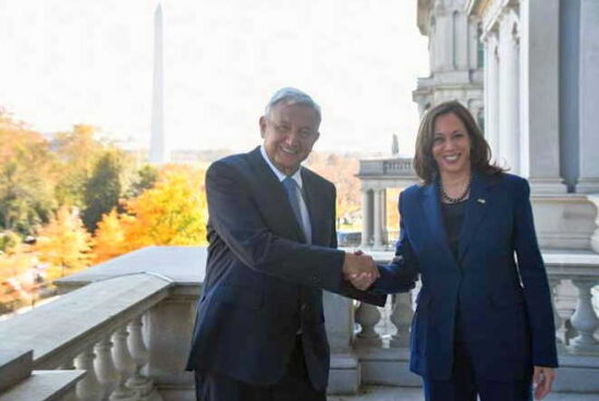 López-Obrador dijo que estaba muy contento con este encuentro con la vicepresidenta que es nuestra amiga. Foto: PL.