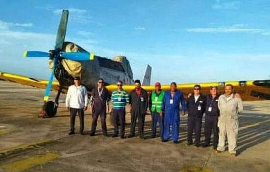 El destacamento de la aviación espirituana estuvo integrado por cuatro “dromedarios”, pilotos y técnicos.