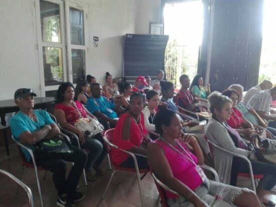 Vista parcial de la Asamblea, efectuada en predios de la Casa de la Música de la EGREM, en Trinidad.