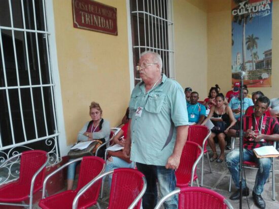 Andrés Prado Roque, experimentado dirigente sindical de la Industria Alimentaria en Trinidad.