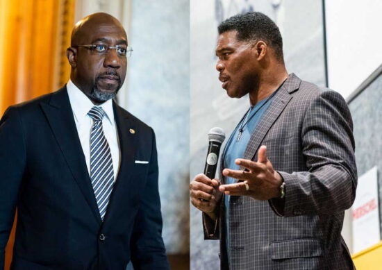 Raphael Warnock y Herschel Walker, candidatos al Senado por el estado de Georgia. Foto: Tomada de The Boston Globe.