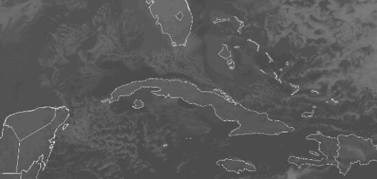 Despejado el cielo en el amanecer del martes. Imagen satelital. Insmet.