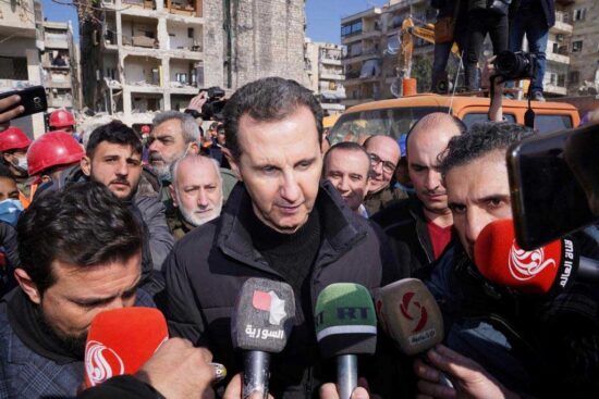 Presidente Bashar al-Assad en zonas afectadas por el terremoto. Fotos: Prensa Latina.