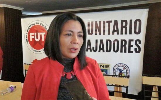 Marcela Arellano, presidenta del Frente Unitario de Trabajadores de Ecuador. Foto: Prensa Latina. 