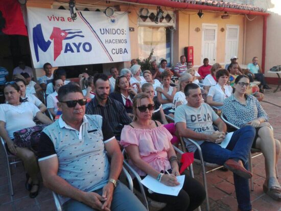 Vista parcial del lanzamiento de la convocatoria al Primero de Mayo en Trinidad.