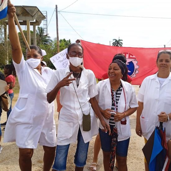 Acto en San Pedro, Trinidad, por el Primero de Mayo 2023.