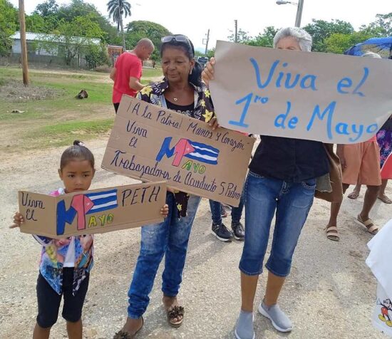 Acto en San Pedro, Trinidad, por el Primero de Mayo 2023.