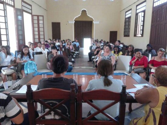 Vista del balance de la Federación de Estudiantes de la Enseñanza Media (FEEM), en Trinidad.