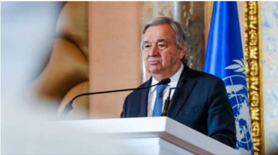 El secretario general de la ONU, António Guterres, en Doha, Catar, el 2 de mayo de 2023. Foto: Noushad Thekkayil / NurPhoto / Gettyimages.