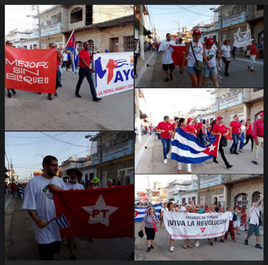 Trinidad en el desfile por el Día Internacional de los Trabajadores. Fotos: José Rafael Gómez Reguera/Radio Trinidad Digital.