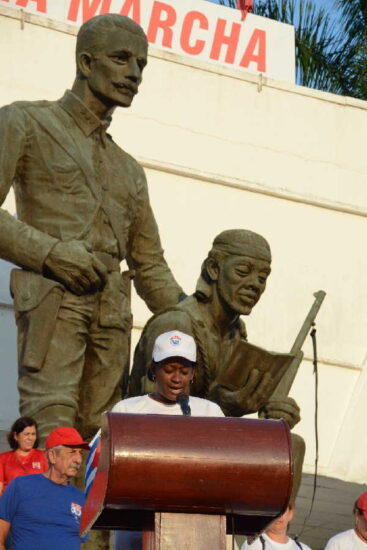 Ekaterina Gowen Dickinson, secretaria general de la Central de Trabajadores de Cuba en la provincia.