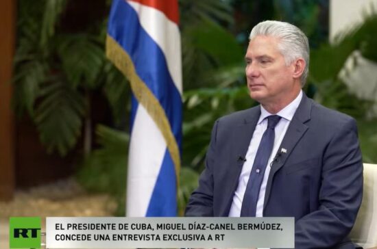 El mandatario cubano agradeció a Moscú por su contribución humanitaria en ámbito de alimentos y de medicina. Foto: Captura de video.