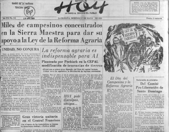 Así lució el periódico HOY su portada del 17 de mayo de 1959.