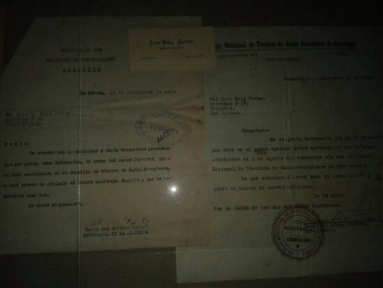 Documentos relacionados con los fundadores de la CMHT, Radio Trinidad.