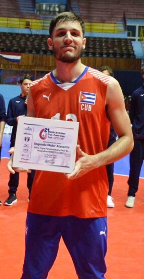 El trinitario José Ramón Gómez es reconocido como el segundo mejor atacador de la Copa Panamericana de voleibol sub 21.
