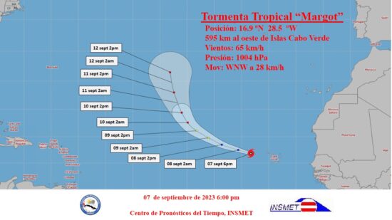 Tormenta Tropical Margot. Foto: Instituto de Meteorología de Cuba.
