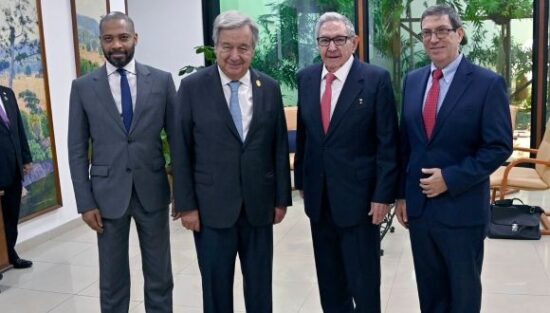 Raúl sostuvo un encuentro con António Guterres, secretario general de la ONU. Foto: PL.